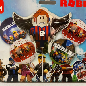 SET DE GLOBOS METALIZADO ROBLOX 5 UNIDADES X 1